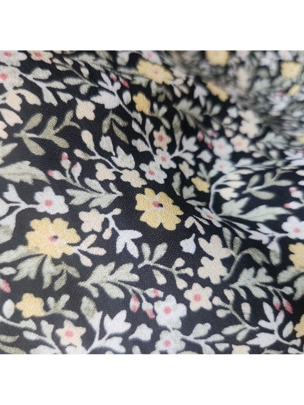 Max Studio Dainty Floral Print Belted Faux Wrap Top Flutter Sleeves Blouse Sz: M - Picture 9 of 13